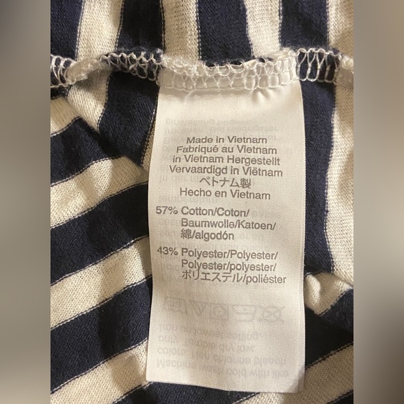 J. Crew Womens Navy and White Striped V-neck Sleeveless Tank Top - Picture 5 of 9